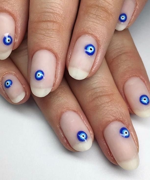 Evil eye nail art | Evil eye nails, Eye nail art, Minimalist nai