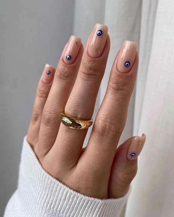 45+ Sleek Evil Eye Nails That Will Reverse Your Karma | Evil eye .