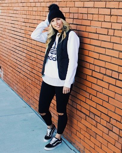 Fall fashion, leggings outfit, vans outfit, adidas originals .