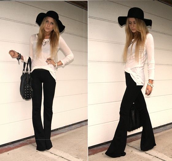 Flared | Outfits with leggings, Fashion, Black flare pan
