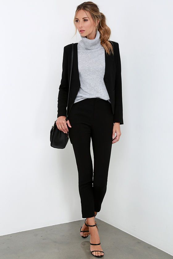 Team Leader Black Cropped Blazer | Interview outfits women, Job .