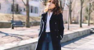 Long manteau - pantalon mi cheville - bottes | Denim culottes .