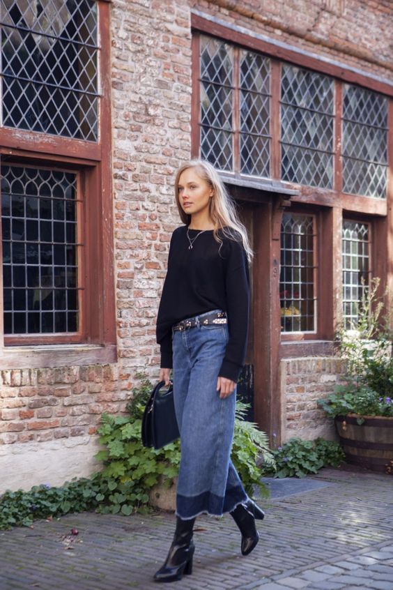 How to Wear Denim Culottes for Fall - Color U Bo