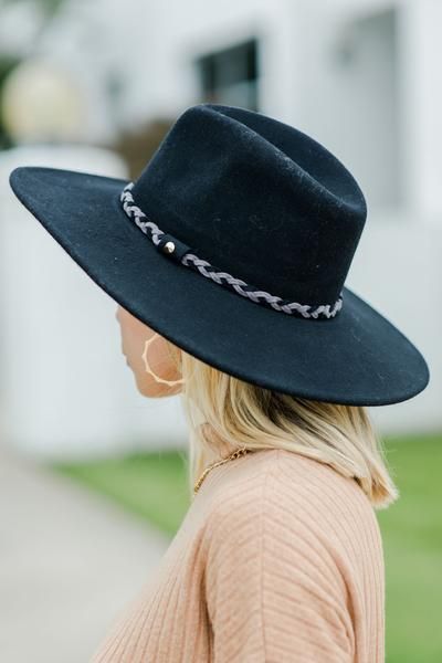 Where It All Starts Black Wool Hat | Wide brim hat outfit, Outfits .