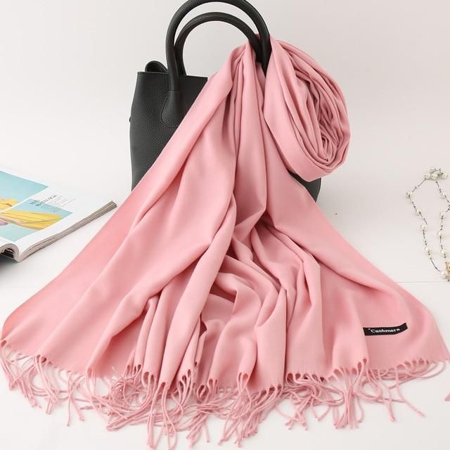 Cashmere Scarf Solid Color Tassel Bandana Shawl #2615 | Scarf .