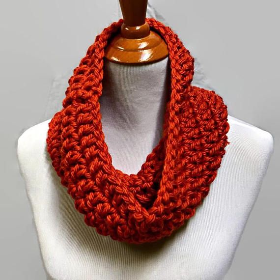 Pumpkin Orange Cowl Scarf Chunky Crochet Cowl Crochet Neck | Etsy .