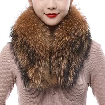 Valpeak Faux Fur Collar Women's Neck Warmer Fur Scarf Wrap for .