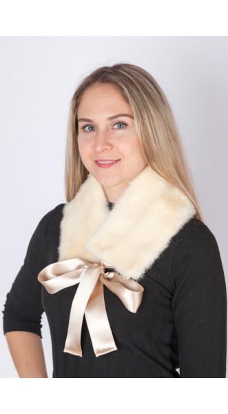 White Mink Fur Collar | Real Fur Collars | Amifur.c