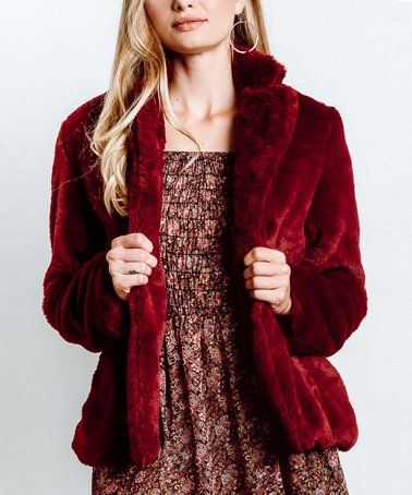 MONTE The Label Bordeaux Devon Faux Fur Coat - Women | Womens faux .