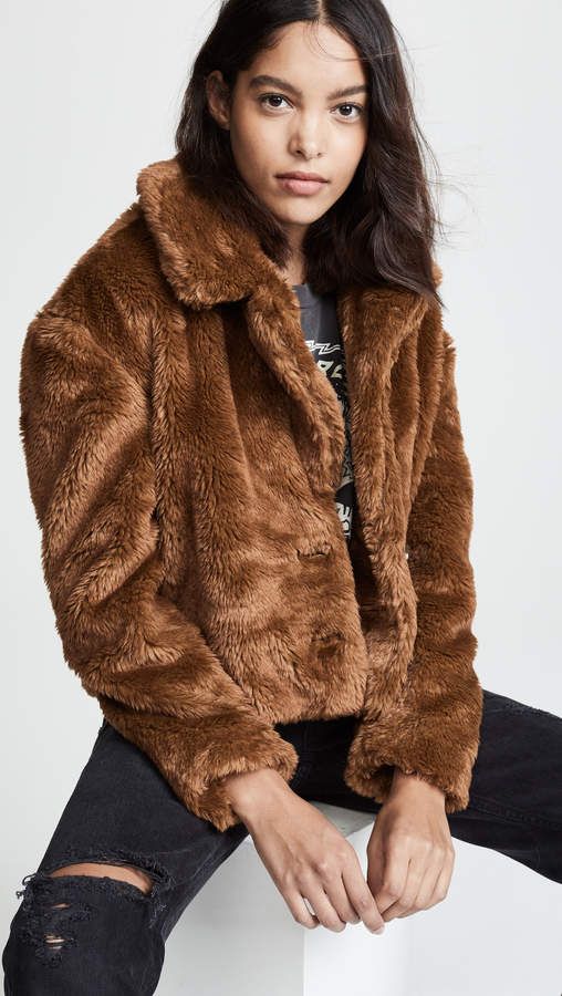 Free People Mena Faux Fur Coat | Fur coat, Brown faux fur coat .