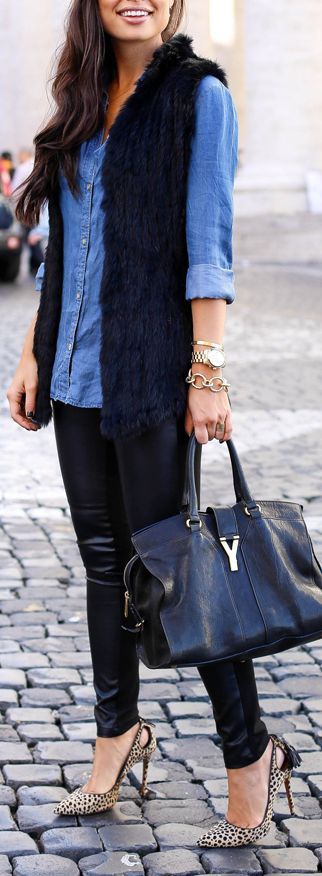 Black And Chambray Fall Inspo | Fashion, Cool outfits, Street .