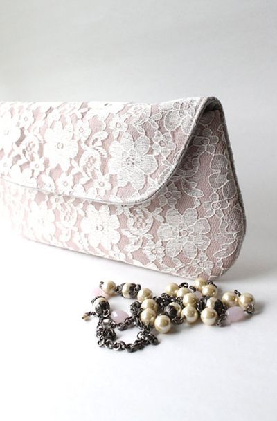 Beautiful Shops: Lace Bridal Bag, Blush Pink Wedding Clutch Purse .
