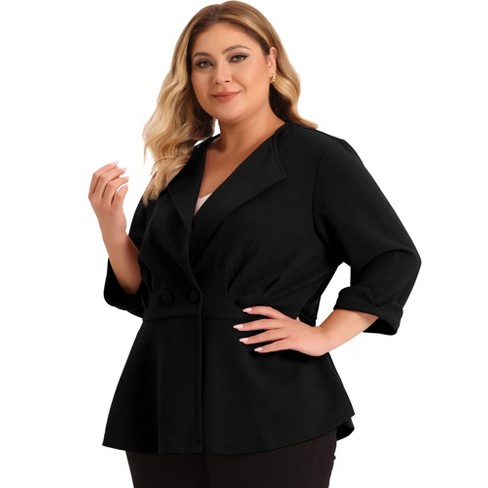 Agnes Orinda Women's Plus Size Ruffle Peplum Ruched Curvy Formal .