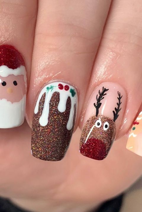 Festive Christmas Nail Art Ideas You Can Do Yourself | Xmas nail .