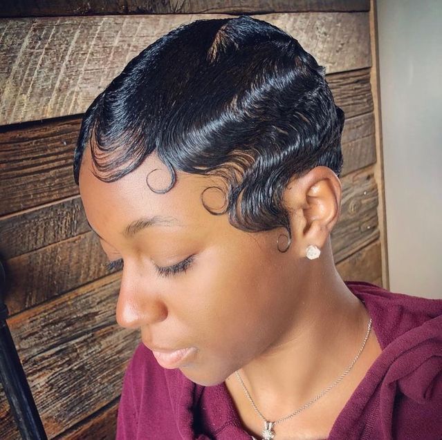 kacentage🖤 | Finger wave hair, Hair waves, Finger waves short ha