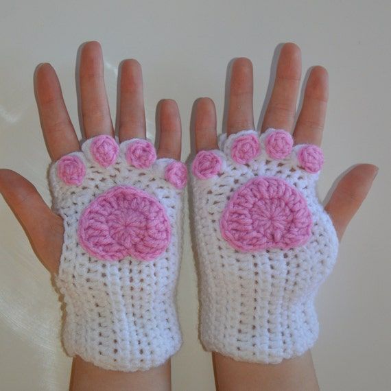 Cat Paw Gloves Fingerless Gloves Gifts for Cat Lovers - Etsy | Paw .