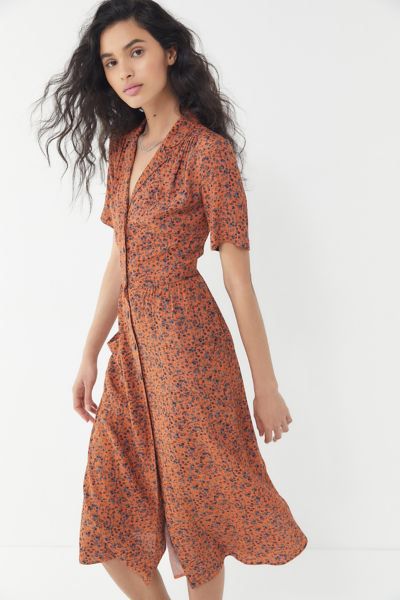 UO Button-Down Midi Shirt Dress | Крестьянские платья, Наряды .