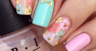 50 Flower Nail Designs for Spring - StayGlam | Flower nail designs .