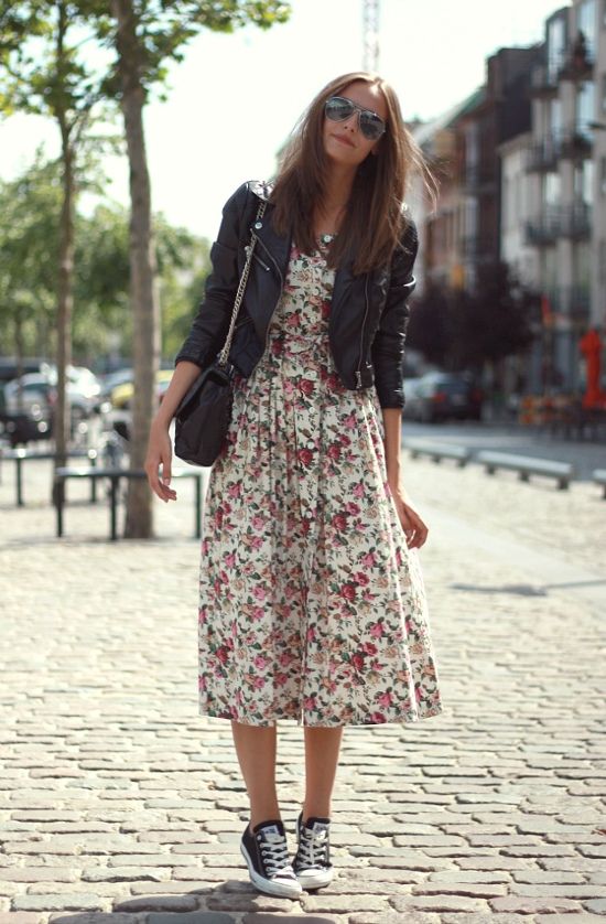 Floral no Outono | Fashion, Casual dresses, Modest outfi