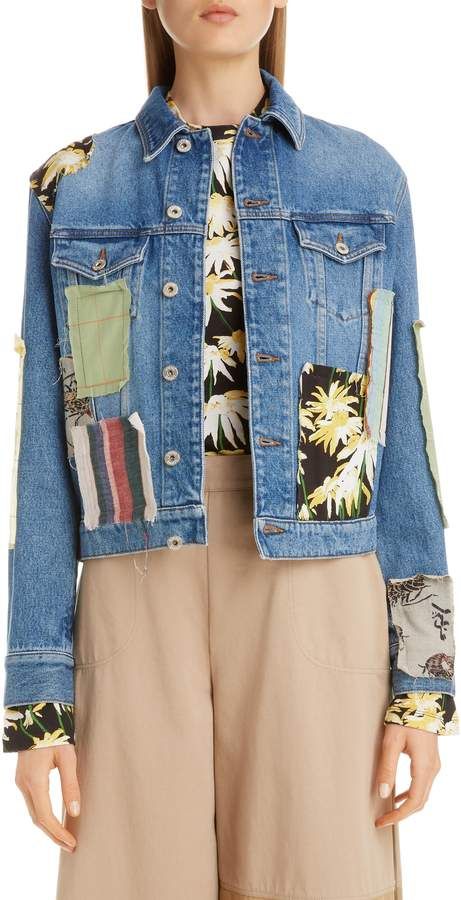 Loewe Patchwork Denim Jacket | Denim jacket, Womens fashion .