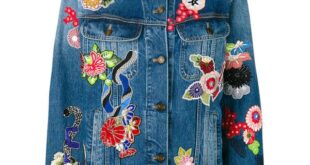 Saint Laurent floral patchwork denim jacket (13 760 PLN) ❤ liked .