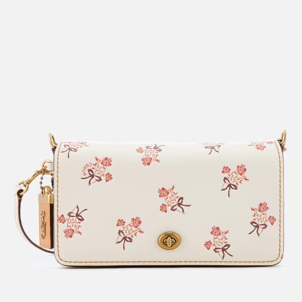 Coach Women's Floral Bow Print Dinky Cross Body Bag Chalk | Bags .