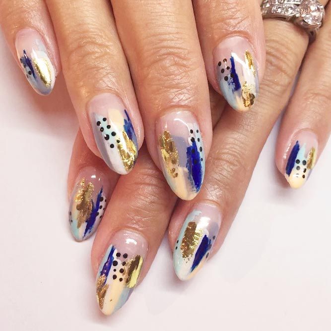 30 Trendy Nails with Gold Foil Designs | Ongles dorés, Ongles .