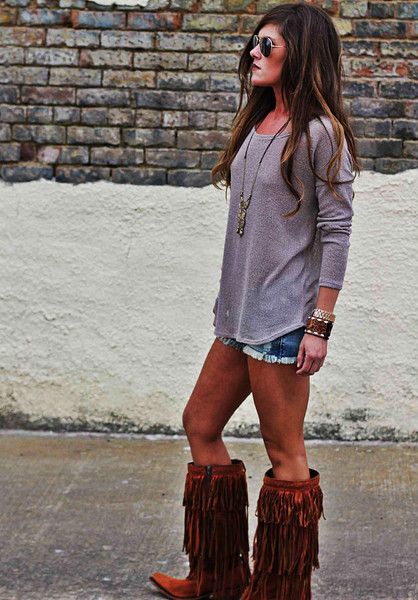 The Taralyn | Clothes, Fashion, Fringe boots outf