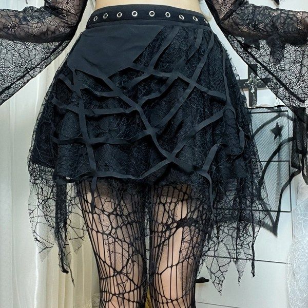 Halloween Spider Web Cloths Spider Web Skirt Black Lace Fringe .