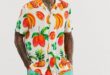 ASOS DESIGN relaxed shirt with fruit print | ASOS | Conjunto .