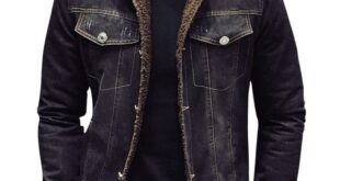 Winter Black Denim Jacket Thick Wool Coat - JP|Shop | Jackets men .