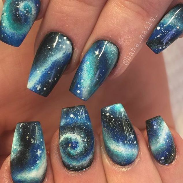 Galaxy Space Nails 1 | Galaxy nail art, Galaxy nails, Nail desig