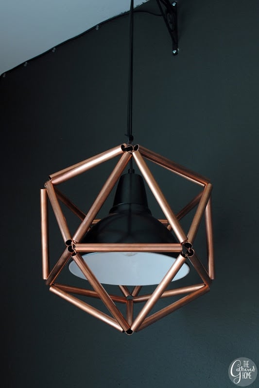 Remodelaholic | DIY Geometric Copper Pipe Pendant Lig