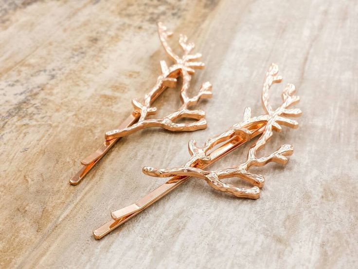 Gold Branch Bobby Pins Gold Twig Hair Pin Branch Hair Clips - Etsy .