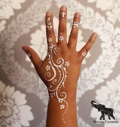 Easy White Henna Tattoos for Every Occasion | White henna designs .