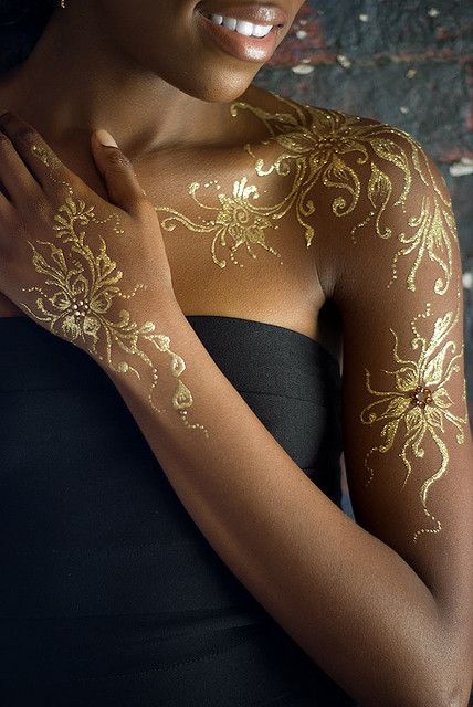 Gold Henna Tattoos Ideas