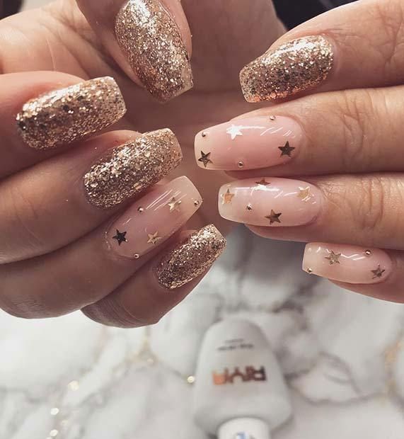 39 Ways to wear glitter nails for an Elegant Touch | Manicura de .