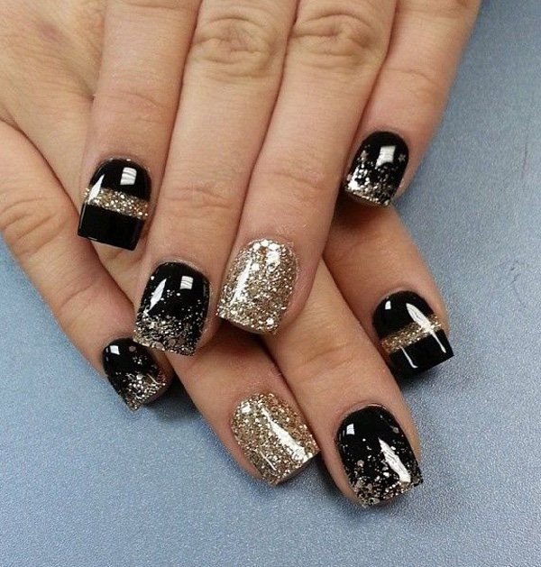 65 Winter Nail Art Ideas | Art and Design | Glitter nail art, Gold .