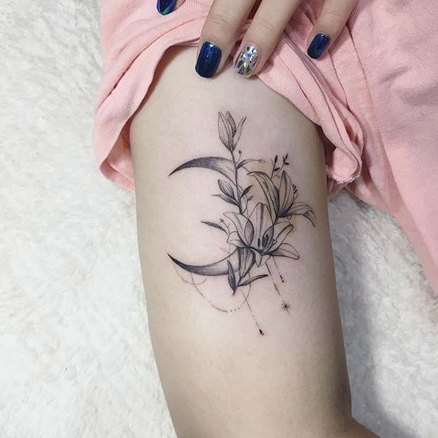 43 Pretty Lily Tattoo Ideas for Women - StayGlam | Lily tattoo .
