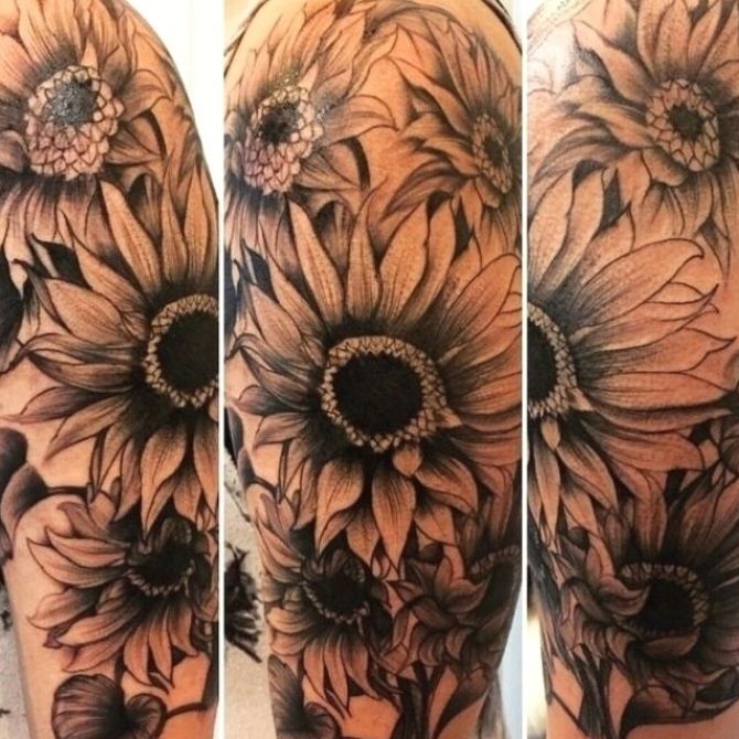 The 25+ best Sunflower tattoo sleeve ideas on Pinterest .