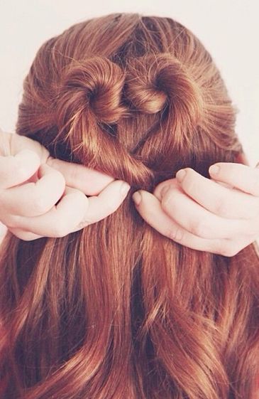 Heart-Shaped Bun - Twisted Updos, Valentines Day Hair | Heart hair .