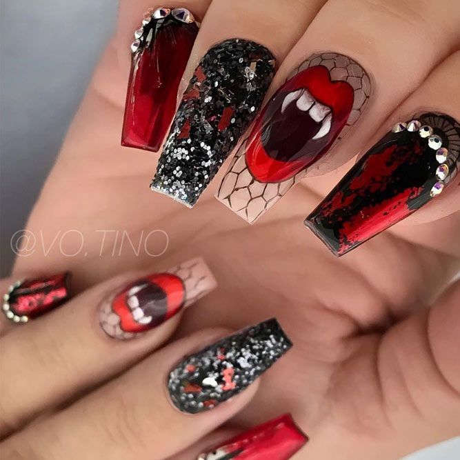 41 Cute And Creepy Halloween Nail Designs 2023 | Halloween nail .