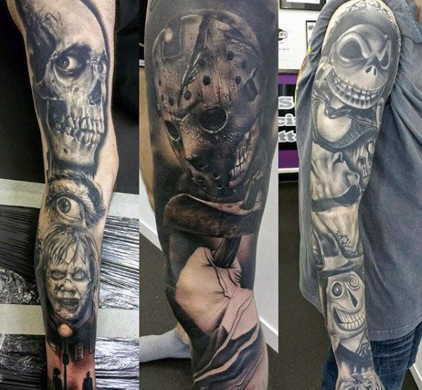 80 Halloween Tattoo Designs For Men - Ghoulish Grandeur | Tattoo .