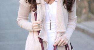 Open Waterfall Cardigan with Bordeaux Floppy Hat and Bag | Moda .