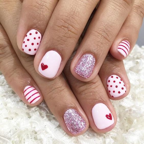 65 Happy Valentines Day Nails For Your Romantic Day | Red nail art .