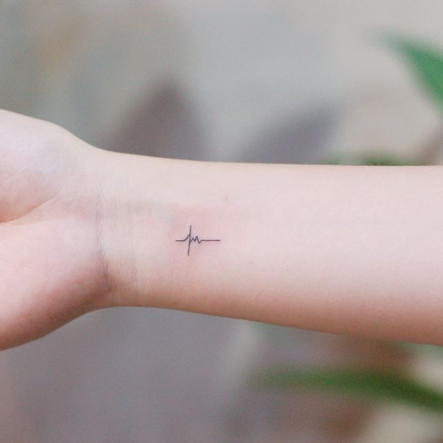 heartbeat #tattoo #tinytattoo #smalltattoo | Heartbeat tattoo .