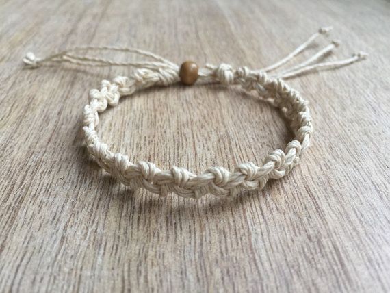 Shell Key Hemp Anklet Natural Braided Macrame Anklet - Etsy .