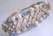 Natural Hemp Bracelet/Anklet with Light Blue Swarovski Crystals .