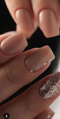 30+ Holiday Nail Ideas | | Shiny nails designs, Short square nails .