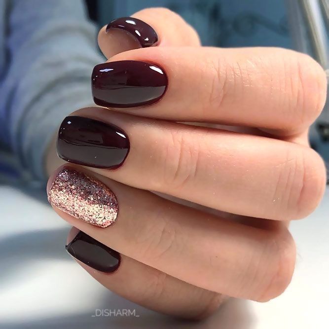 30 Holiday Nail Ideas | | Mauve nails, Squoval nails, Accent nail .